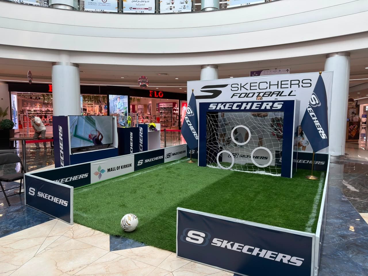 Skechers Football activation pitch inside a mall